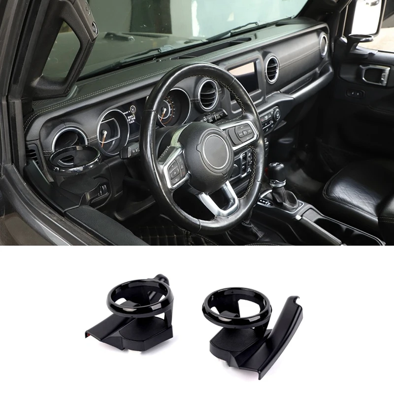 NEW-Cup Holder For Jeep Wrangler JL Gladiator JT 2018-2024 Door Cup Holder Water Bottle Mount Accessories ,Left+Right 2PCS