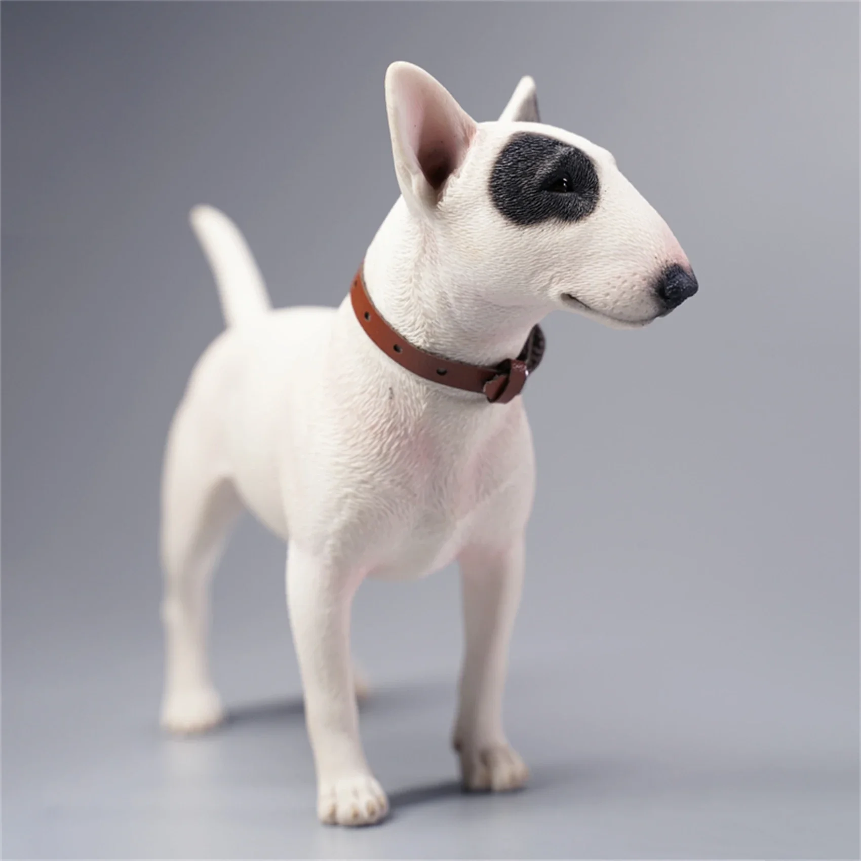 JXK 1:6 Scale Bull Terrier Figure Dog Pet Healing  Cute Canidae Animal Collector Toy Resin Desktop Decoration Gift