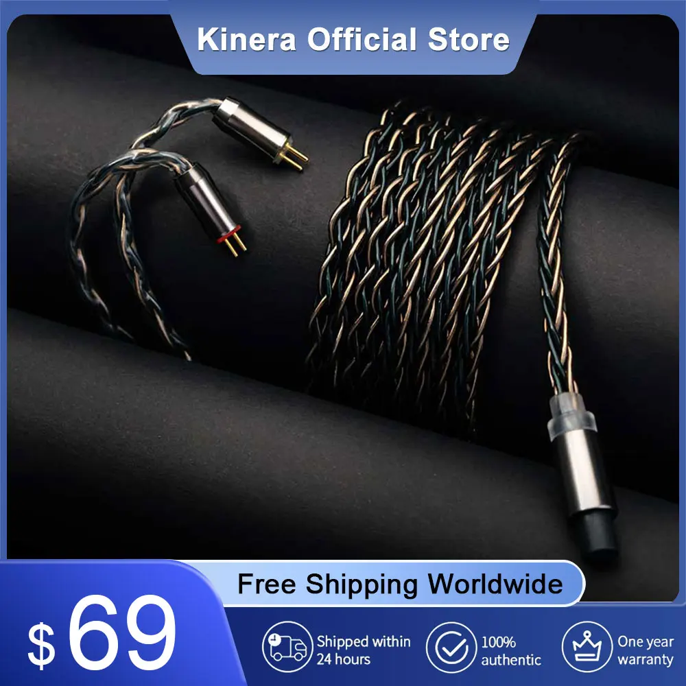 

Kinera Leyding Earphone Cable 2.5 3.5 4.4 OFC Alloy Copper 5N Silver Plated 8 Core 0.78 2pin MMCX Connector Headphone Accessory