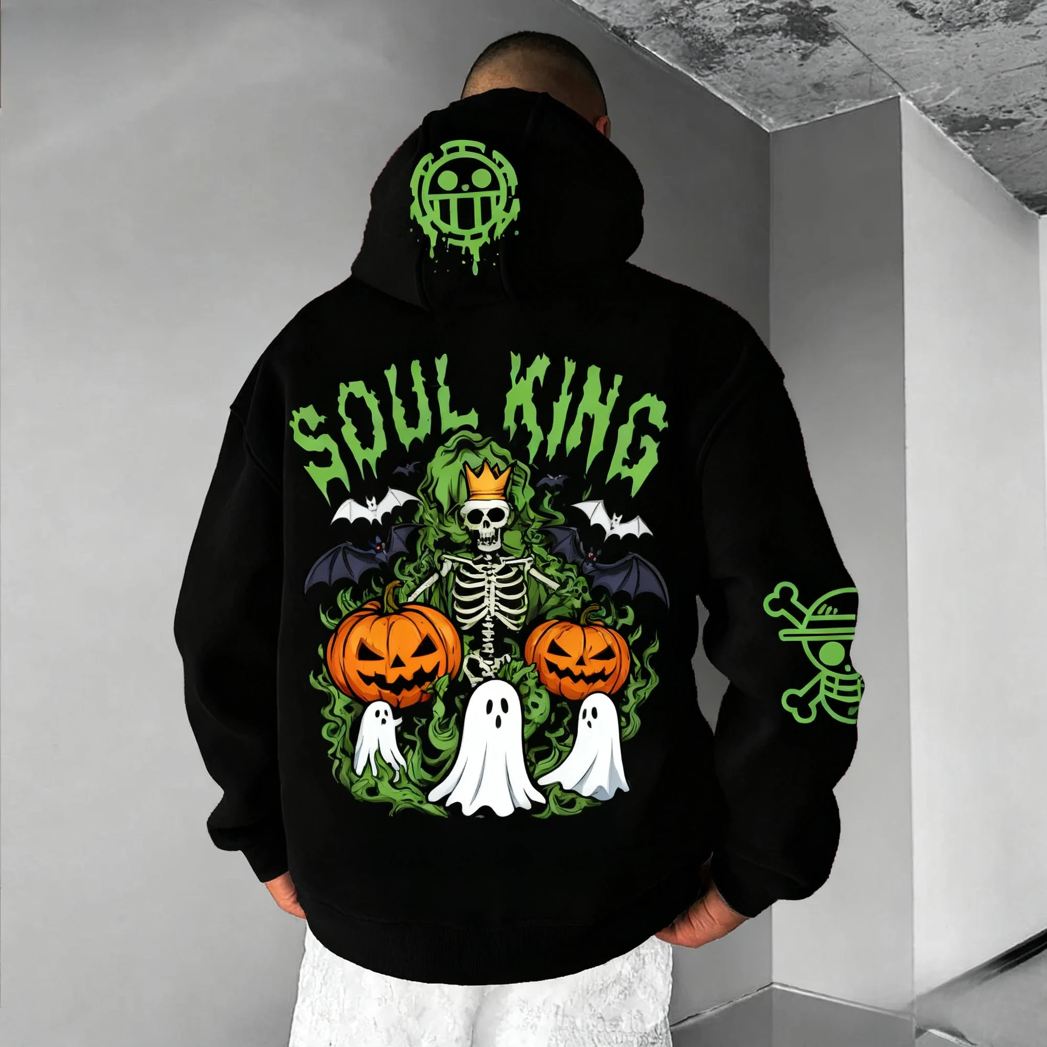 

ONE PIECE Хэллоуин Dress Up Одевание для родителей и детей Осень и зима Японская горячая кровь Аниме Классическая толстовка с персонажем Популярная