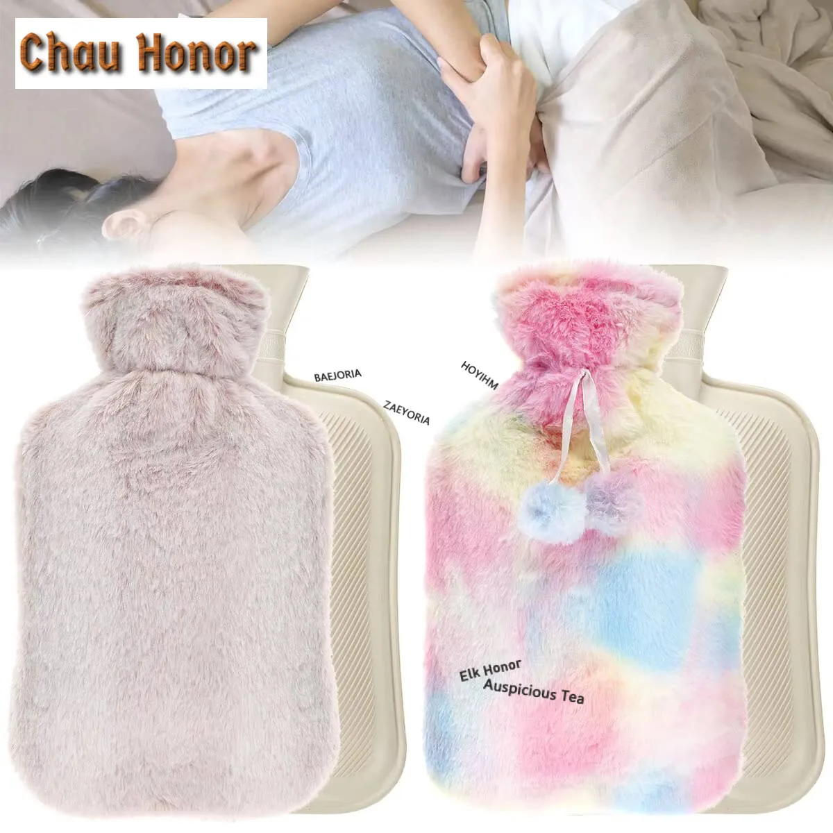 Hot Water Bottle Soft To Keep Warm In Winter Portable And Reusable Protection Plush Covering Leak-proof Rubber Hot Water Bottle