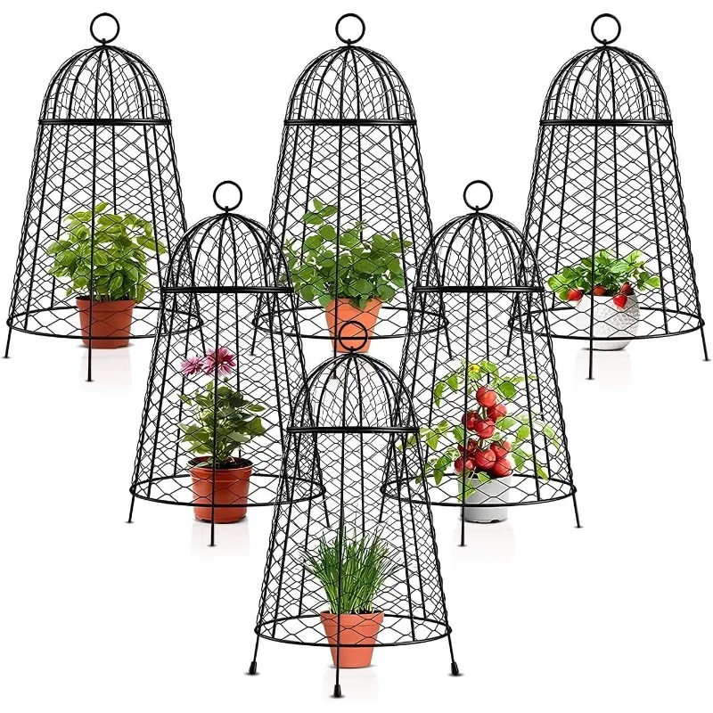 Cloches Set of 6 Wire Cages   Cloche to Protect from Deer and Other Critter in Outdoor Vegetable Garden Garden Cloches