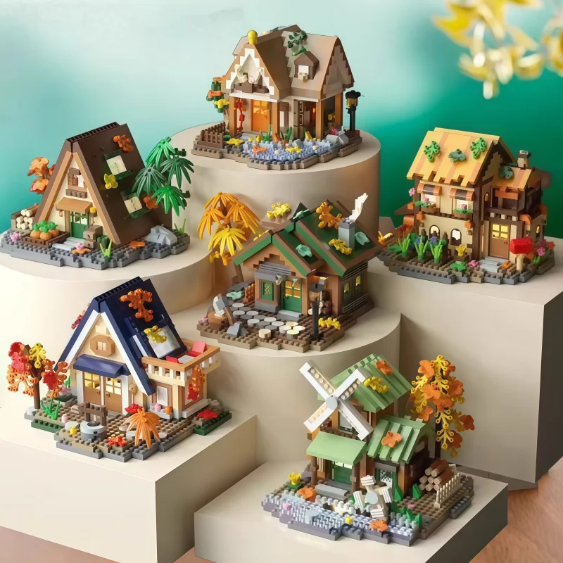 conjunto-de-blocos-de-montar-de-mini-casa-de-campo-fofa-modelo-de-blocos-de-montar-de-cena-criativa-de-vila-brinquedo-para-montar-e-colecionar-decoracao-para-casa