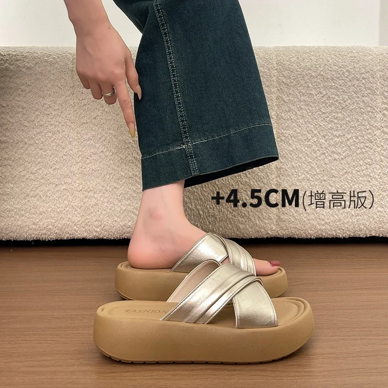 Lazy No Collocation Ladies Flat Slippers Anti Slip Quick Match Design for Busy Daily Home Life and Outdoor Leisure Walking Shoes