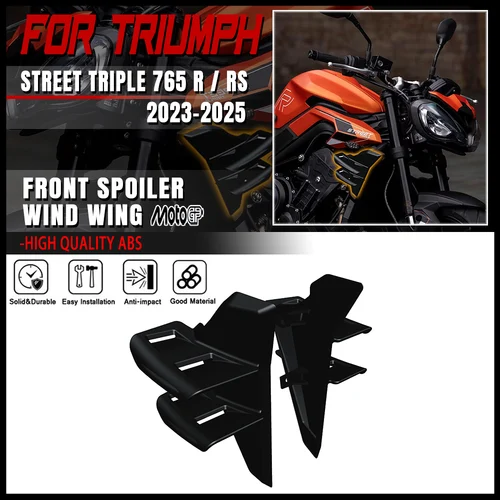 Para Triumph Street Triple 765 RS 2023-2025 alerón delantero alerón inferior flanco 765R 765RS alerón lateral alerones delanteros