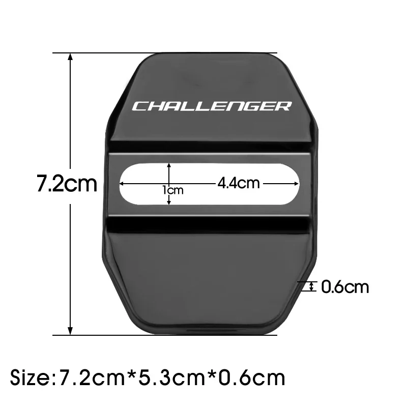 Stainless Steel Car Styling Door Lock Cover for Dodge Challenger Logo Door Stopper Protective Buckle Case Anti-rust Stickers