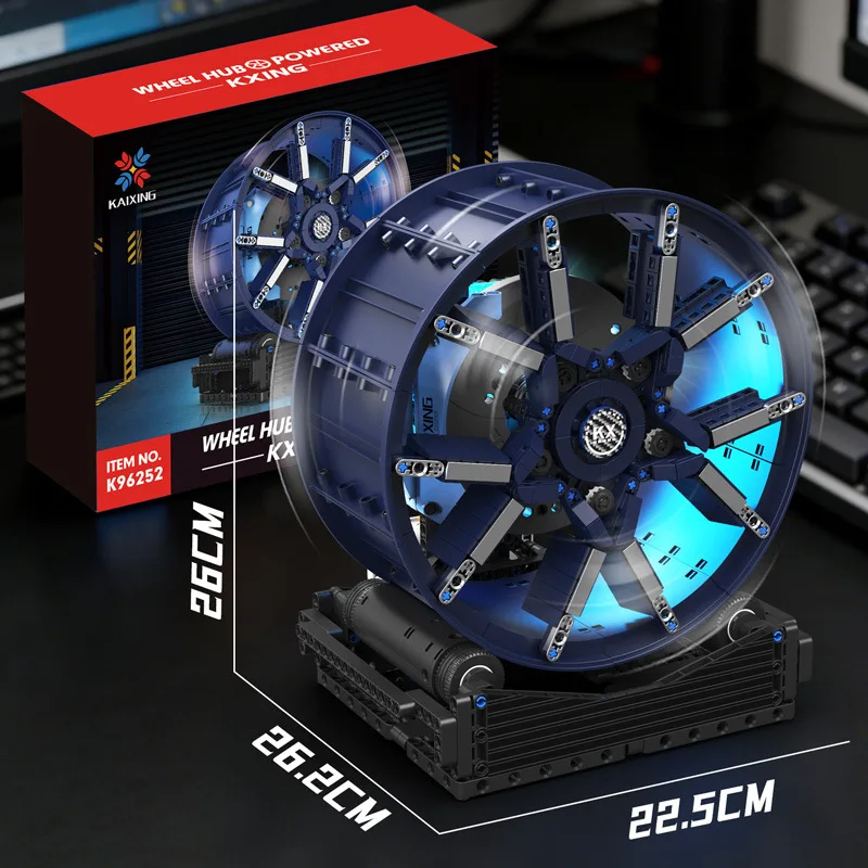 New K96252 857pcs MOC Technical Electric Brake Electroplated Wheels Building Blocks Bricks Assembling Children's Toys Gift Set