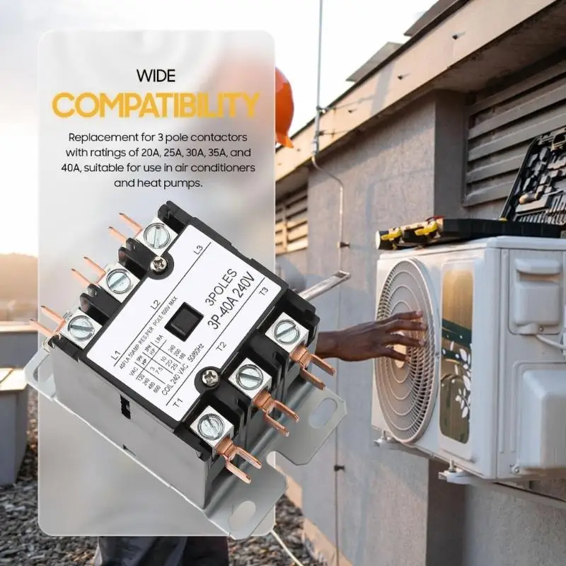 3 Poles 40A 220V Power Contactor Brass Contacts for Industrial Applications Y4QC