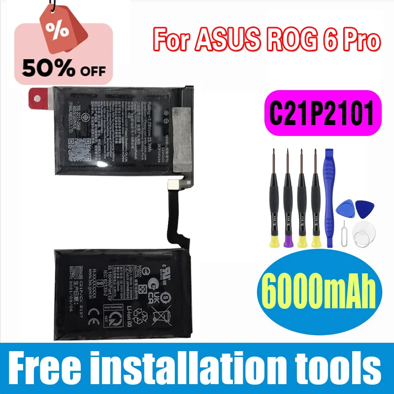 

C21P2101 для ASUS ROG 6 Pro Аккумуляторы для мобильных телефонов ASUS ROG 6 6000 мАч
