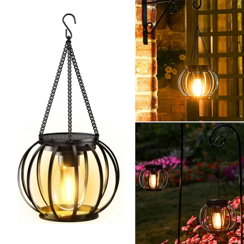 

Outdoor solar lantern ip65 waterproof LED lantern smart light sensor suitable for courtyard garden channel lighting decoration