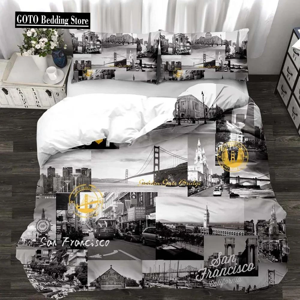 

Western quilt set cover Eiffel Tower beddings king sze Duvet Cover pillowcase Kids adult Bed linens bedding sets Dropshipping