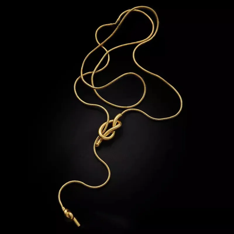 

Модный длинный свитер с кисточками и цепочкой, ожерелье, женские эластичные осенне-зимние аксессуары, милое медное амиачное волокно