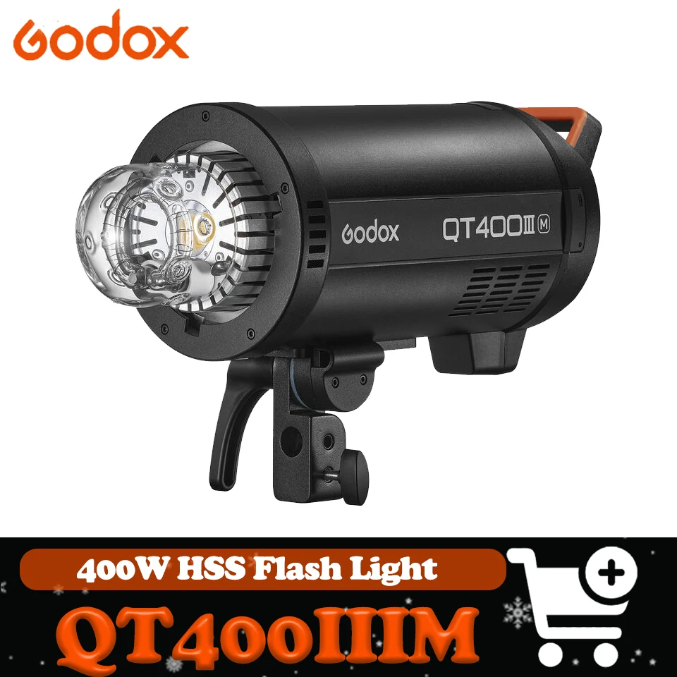 

Флеш-вспышка Godox Quick Studio Flash QT400IIIM HSS с беспроводным управлением 2.4G, время перезарядки 0.01-0.9 с, время срабатывания 1/29600 с