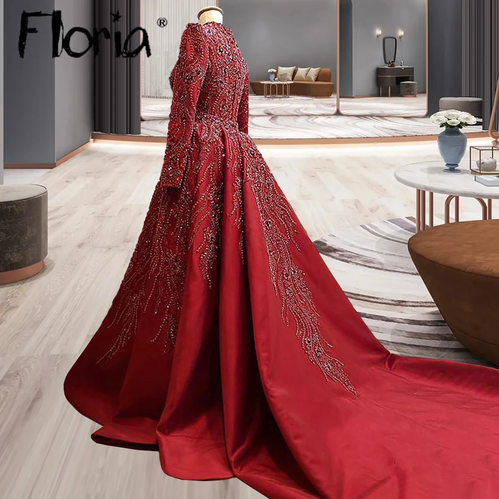 Dubai 2023 Full Beaded Luxury Prom Gowns Arabic Women 2 in1 Vestidos De Gala Dresses Custom Made High Quality Evening Dress