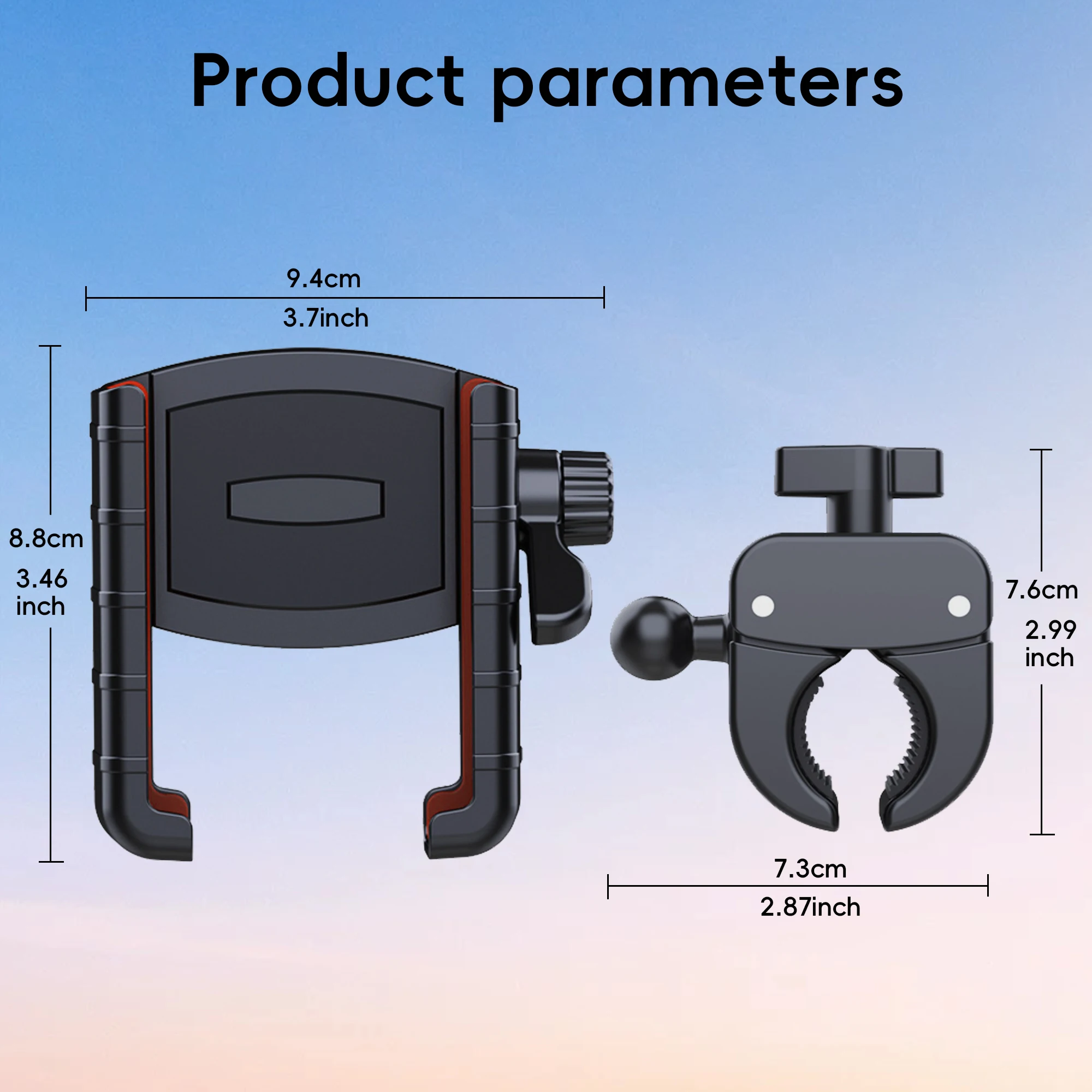 Anti-Vibration Bike Phone Mount, Quick Lock for Riders , 360° Rotation, Shockproof For Bike, Motorcycle, Scooter, Stroller