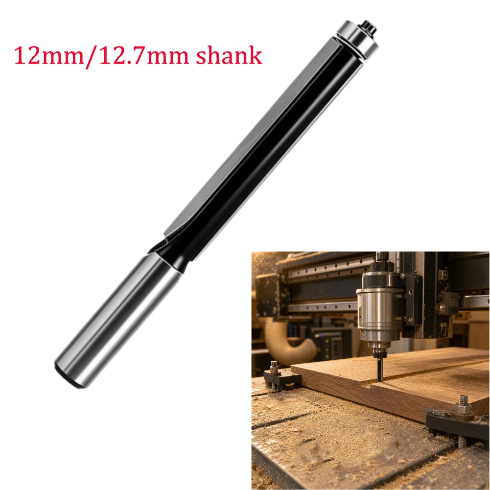 Flush Trim Bit with Sealed Ball Bearing Guide 1/2 inch Shank 76mm Cutting Edge for Router CNC Trimmer Deep Template Work