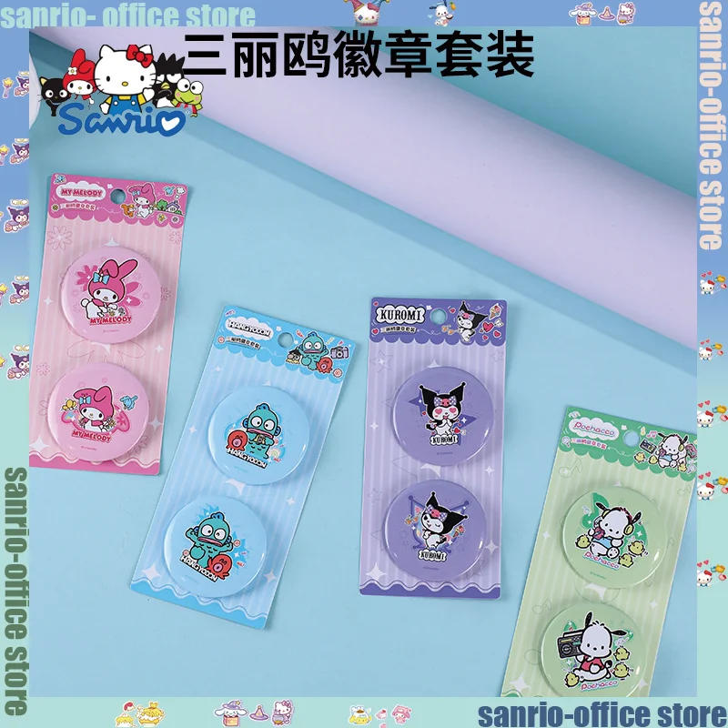 

10pcs Sanrio Cartoon Badge Set Cute Kuromi Pochacco My Melody Hand Account Brooch DIY Badge Accessories Student Reward Gifts