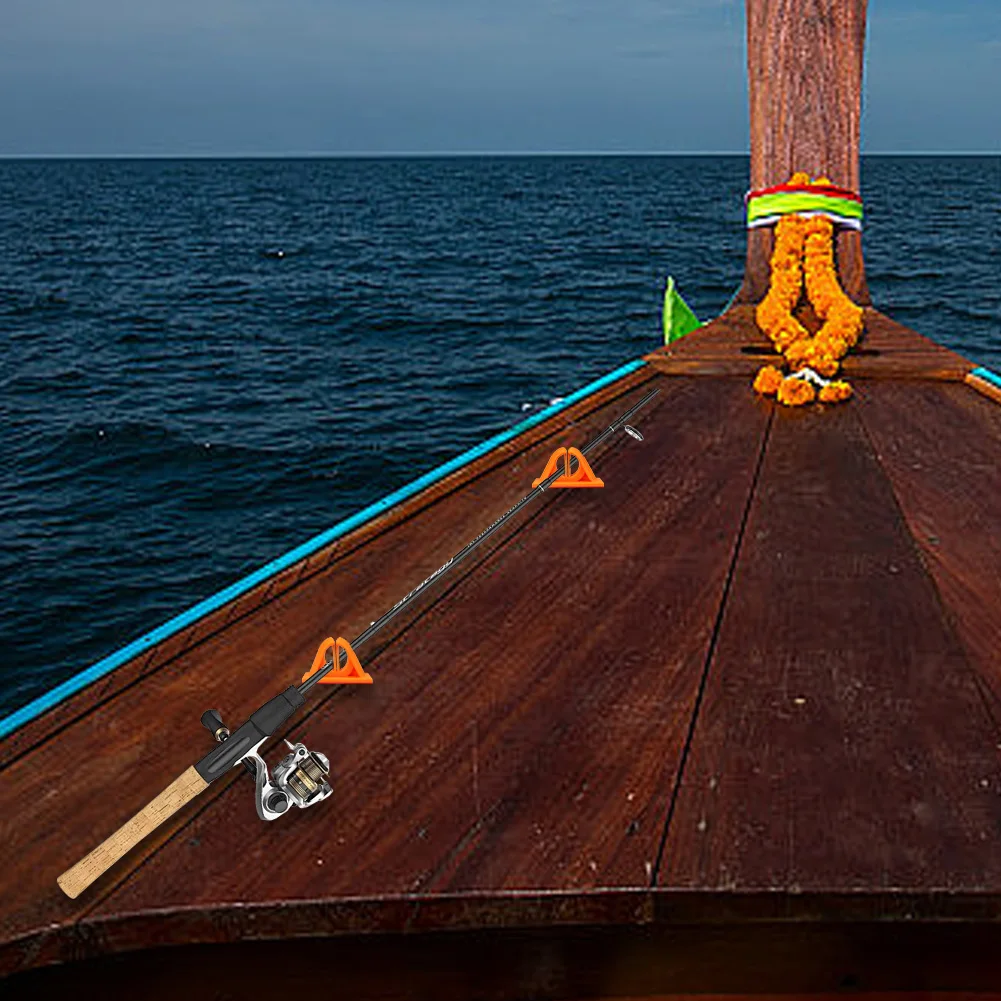 4 قطعة مشبك قضيب الصيد الحائط قصبة صيد خشبية حامل كليب تخزين الرف قوس عمودي لتخزين الجدار والمرآب