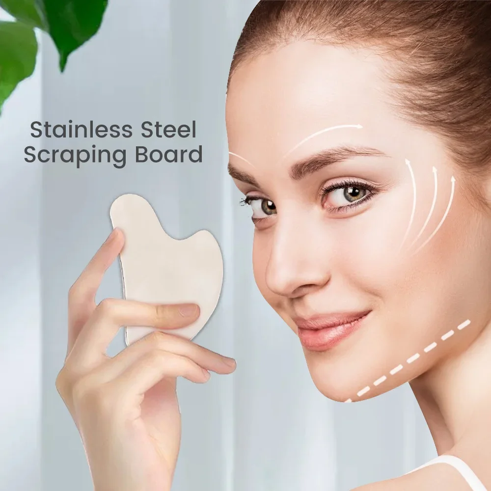 Stainless Steel Gua Sha Scraper Massager For Face Neck Body Guasha Massage Tool Facial Skin Care Guasha Board Face Massage Tool