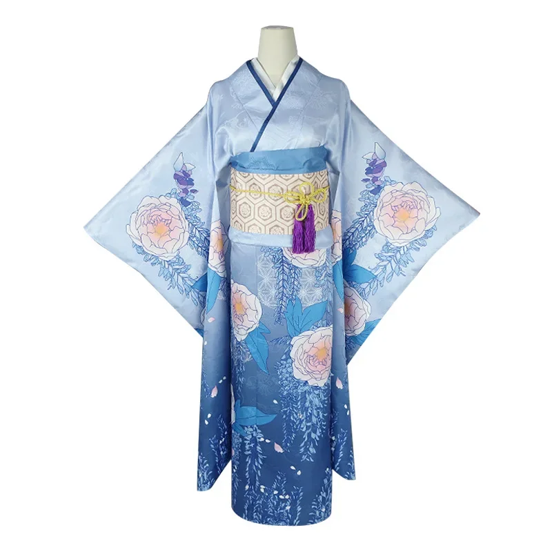 Anime My Happy Marriage Saimori Miyo Cosplay Costume Japanese Kimono Pink Blue Dress Outfit Woman Kawaii Halloween Suit