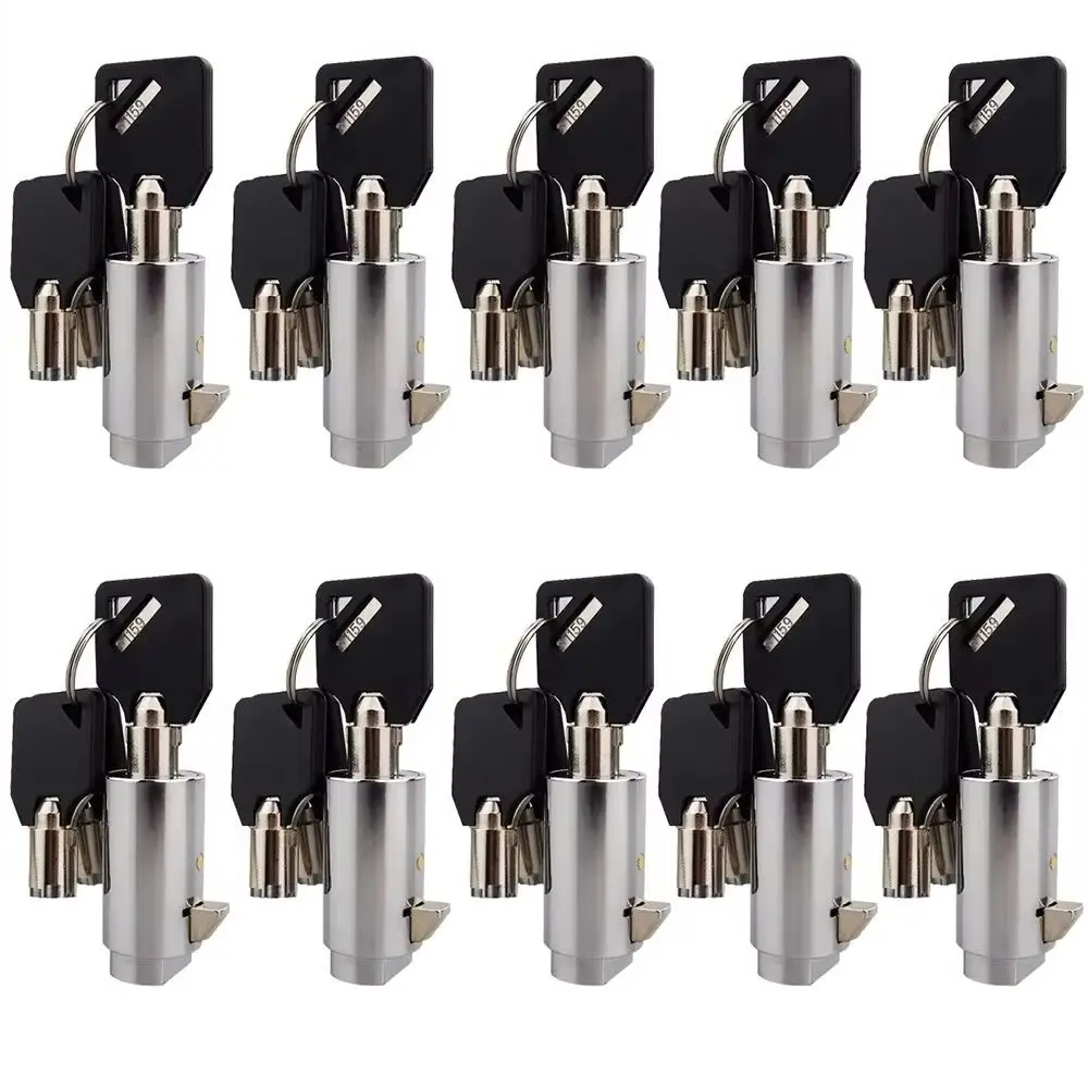 Nuevo 10 Uds cilindro de cerradura Tubular Universal Soda café comida máquina expendedora de aperitivos cerradura de enchufe de cilindro para mango en T emergente