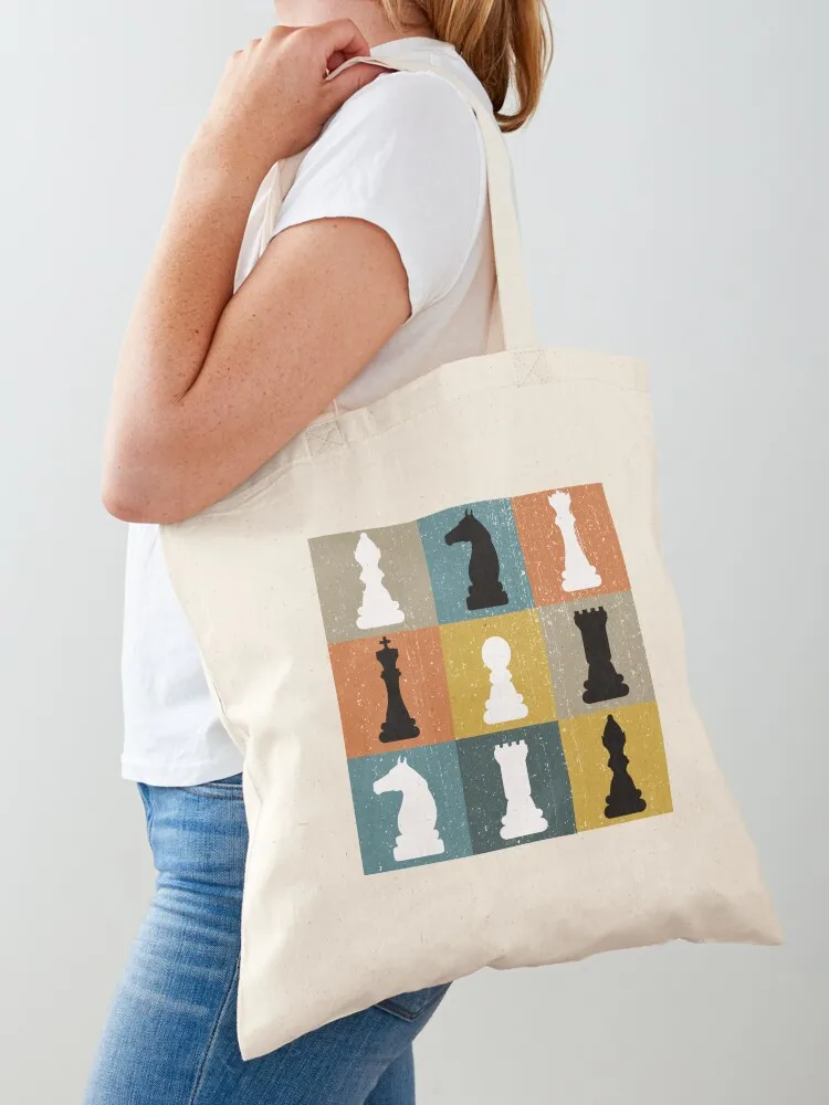 

Vintage Retro Chess Board Art Chess Player Game Pieces Gift Gear Tote Bag Canvas stote bag Lady bags tote bags men bag for beach