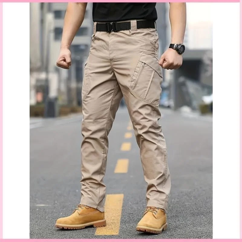 

Men's Casual Tactical Pants High Waist Straight Leg Polyester Fiber Korean Sle Neutral High Quali Fabric Winter Collection