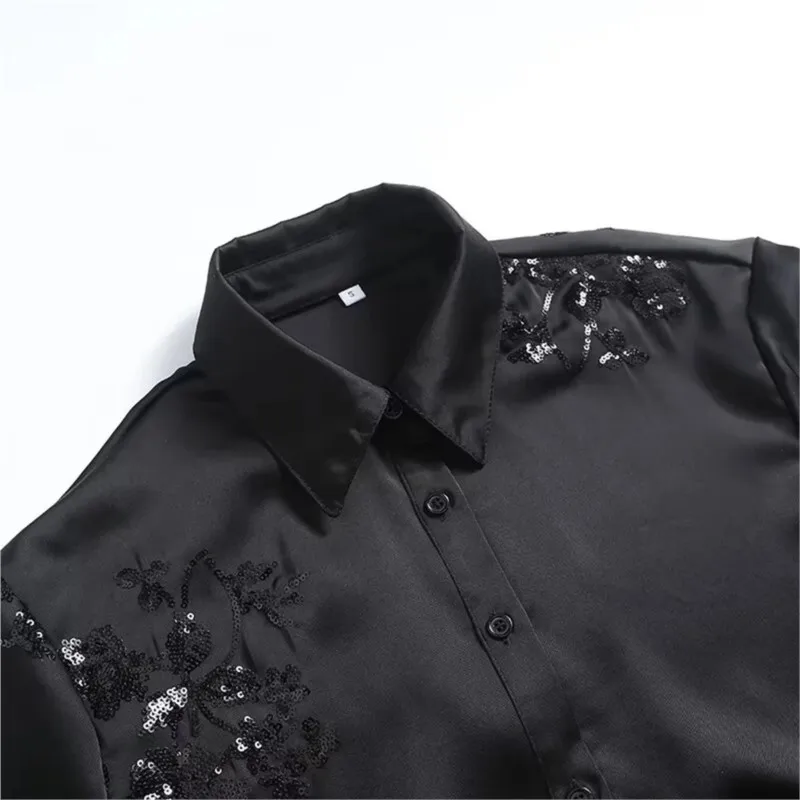 Embroidered Shirt Women Casual Loose Single Breasted Blouse 2025 New Summer Office Lady Fashion Solid Turn-down Collar Shirts