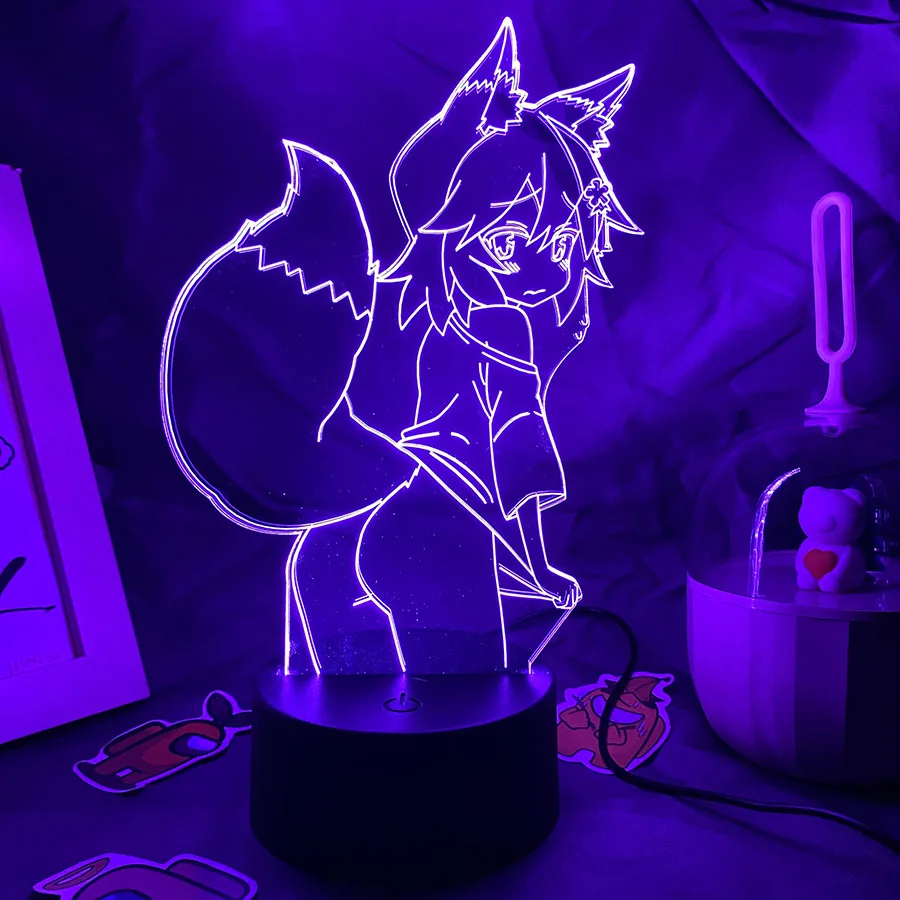 

The Helpful Fox Senko San Anime 3D LED Neon Nightlight Birthday Gift for Friend Otaku Bedroom Decor Manga Lava Lamp No Senko San