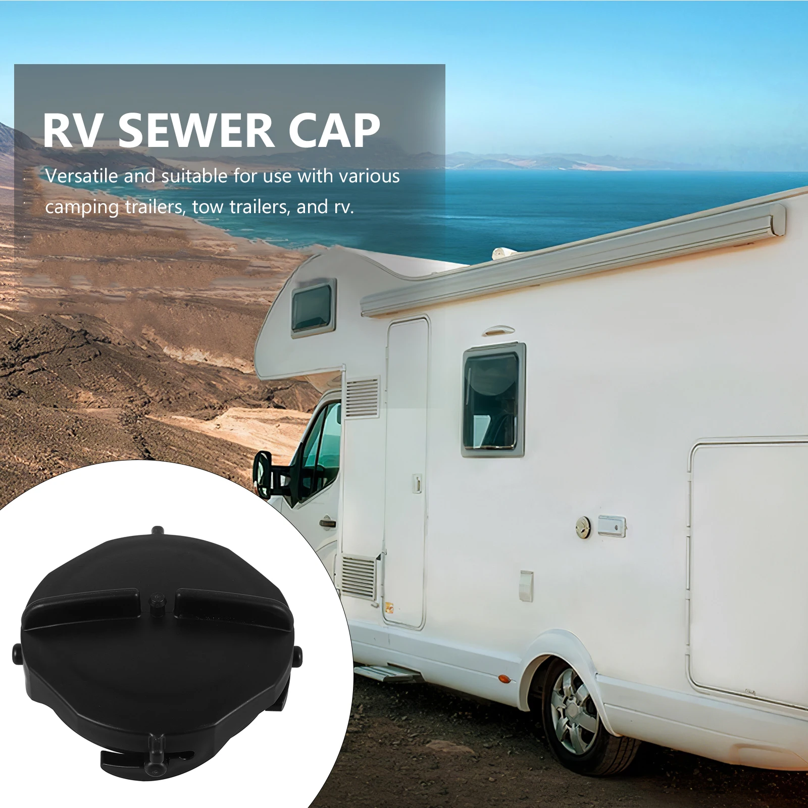 

Rv Sewer Hose Cap Soft Cover Black Color Tight Seal Debris Proof Easy Install Remove Double Ear Clamp Style Camper Travel