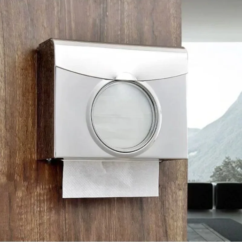 Convenient Toilet Paper Holder Stainless Steel Smooth Moisture-proof Wall Mounted Tissue Box Modern Bathroom Accessories