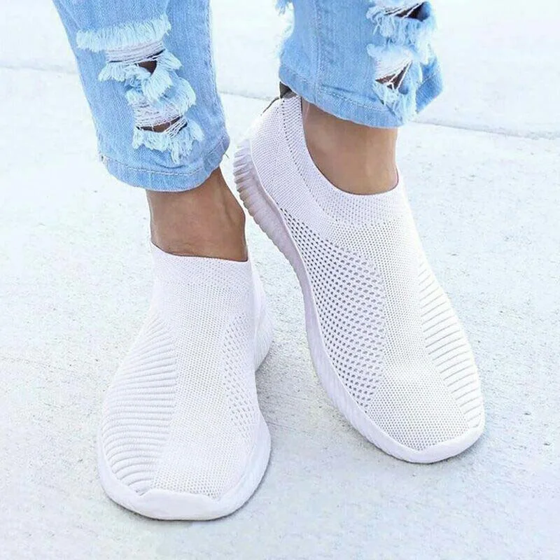 Fashion Sneaker For Women Sport Sneaker 2024 New Trainers Breathable Women Sneakers Slip On Sock Woman Shoes Ladies Flat Shoes