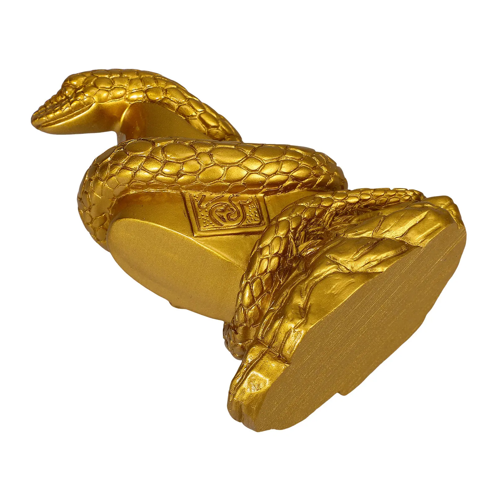 Exquisite Resin Snake Sculpture Desktop Decor Strong Wear Resistant Vivid Color Snake Adornment for Living Room Study Garden Tea