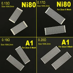 4 타입 메시 저항 0.13 0.17 0.19, 0.2 옴 와이어 A1 Ni80 코일, 핸드헬드 분해 액세서리 도구, 18x6.2, 16x6.8mm, 10 개