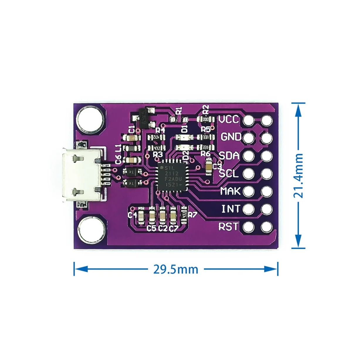 Modul komunikasi CP2112 CCS811, papan Debug USB ke SMBus/I2C modul komunikasi USB ke I2C cepat