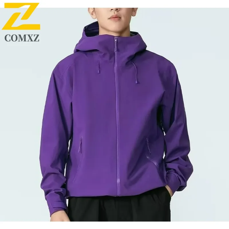 

Мужская куртка, легкая уличная альпинистская ветрозащитная мотоциклетная куртка, повседневное однотонное удобное осеннее пальто на молнии с капюшоном для путешествий
