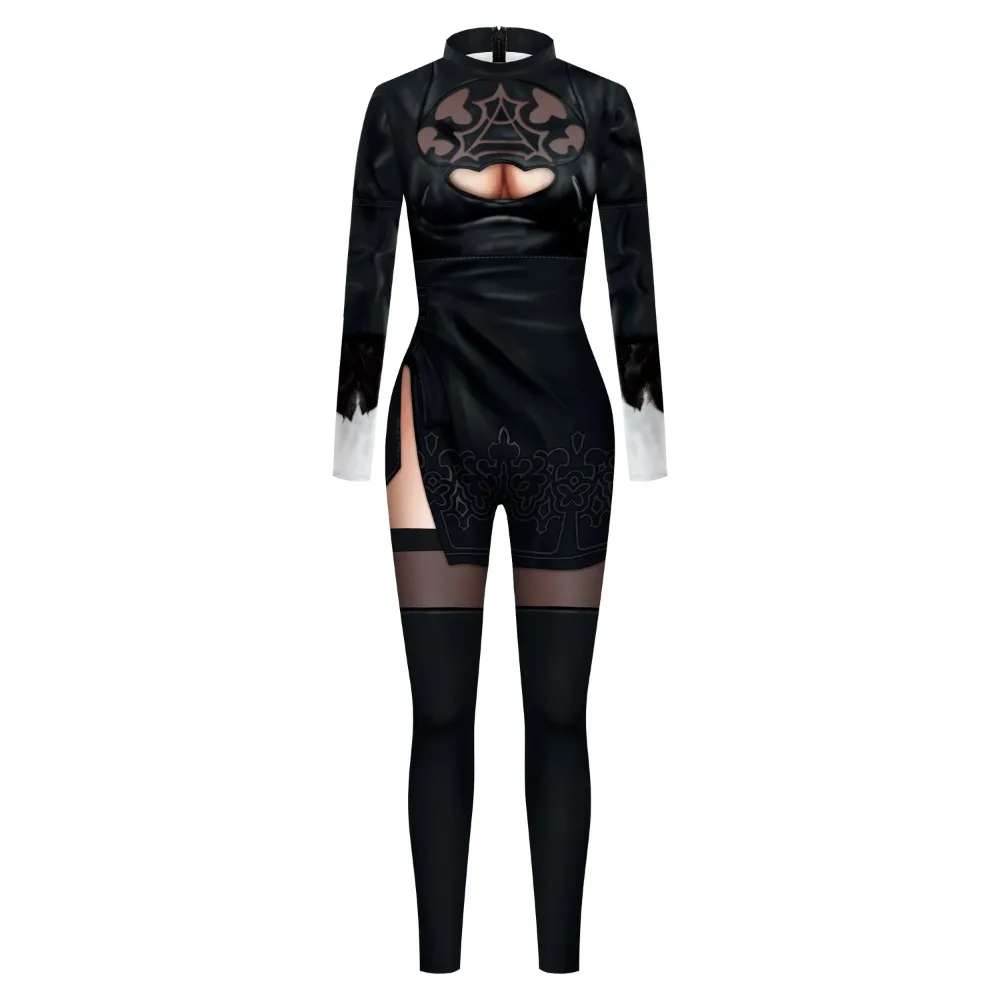 Disfraz de Cosplay con estampado 3D para mujer, traje Sexy para fiesta de Halloween, Catsuit Zentai, Mono para adultos