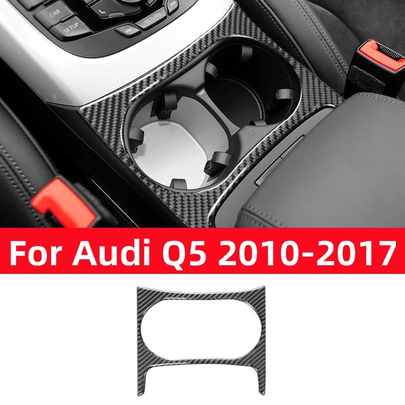 

For Audi Q5 2010-2017 Accessories Carbon Fiber Modification Interior Car Cupholder Panel Cover Trim Sticker Decorative Frame