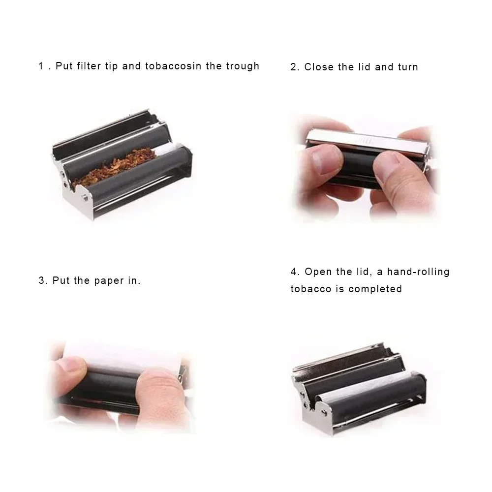 MOONBIFFY Metal Cigarette Rolling Machine  70MM/78MM/110MM Tobacco Cigarette Roller For Rolling Paper Cigarette Wrapping Machine