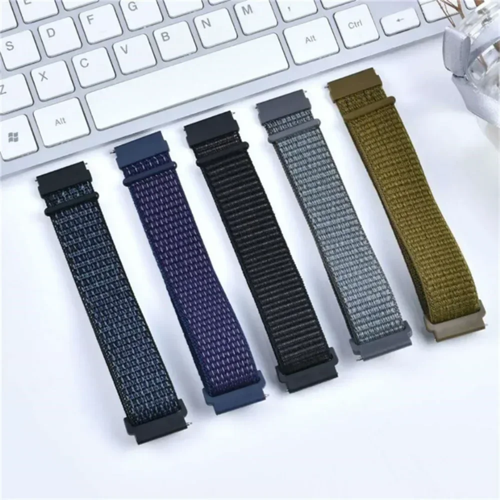 20/22mm Nylon Loop Strap For Garmin Forerunner 965 256 55 165 Sport Bracelet Active 5/Vivomove Trend/Vivoactive 5/Venu 3/2 Band