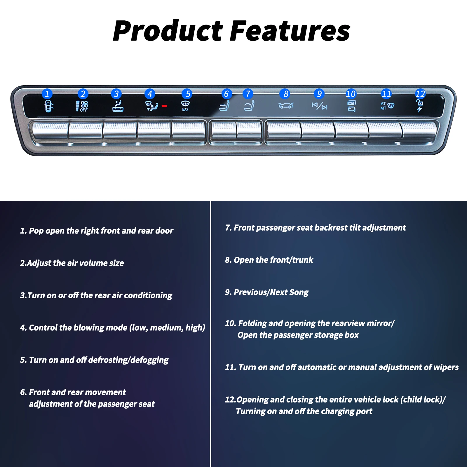 CATRONICS Tesla Physical Control Button Multi-function for Tesla Model 3 & Y 2019-2023 Tesla Model Y 2023 Accessories