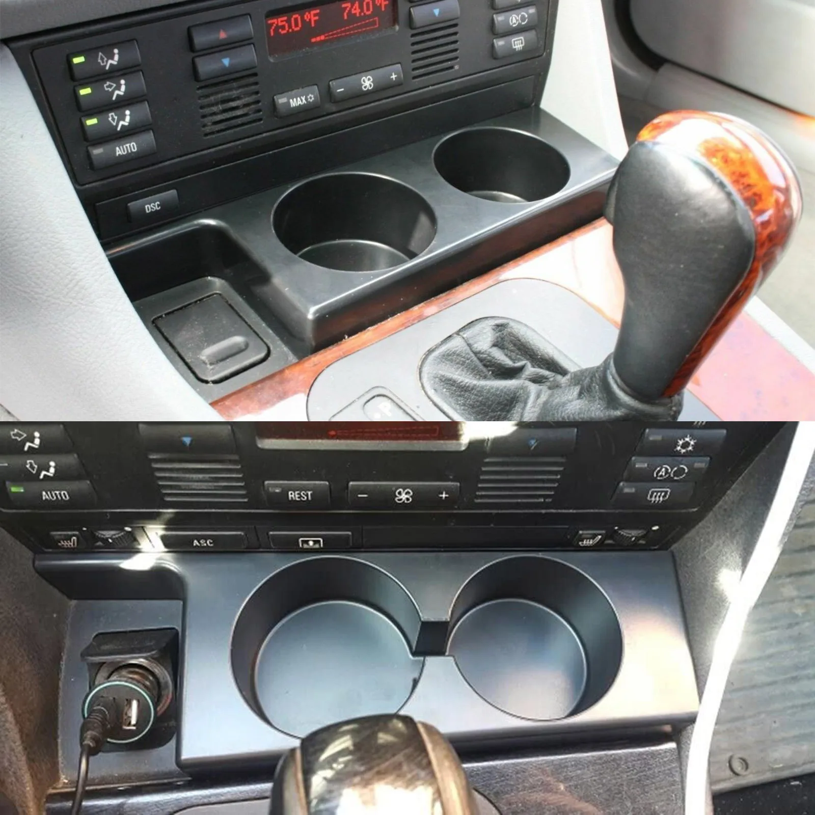 Front Cup Holder Center Console Cover For BMW E39 5-Series 528i 525i 530i 540i M5 1997 1998 1999 2000 2001 2002 2003 Accessories