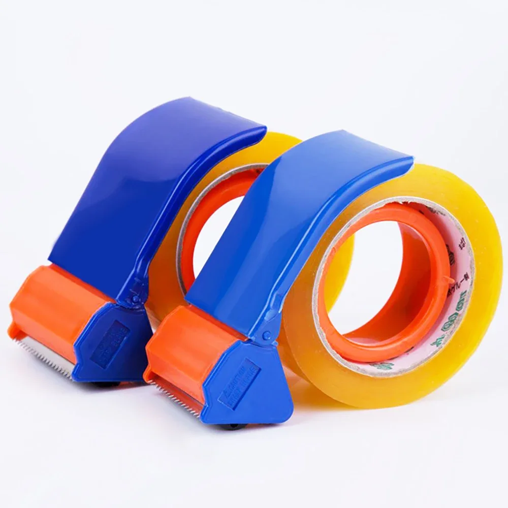 Plastic Tape Dispenser Manual Roller Tape Cutter Portable Tape Holder Packing Machine Sealing Packer Office Desk Organizer