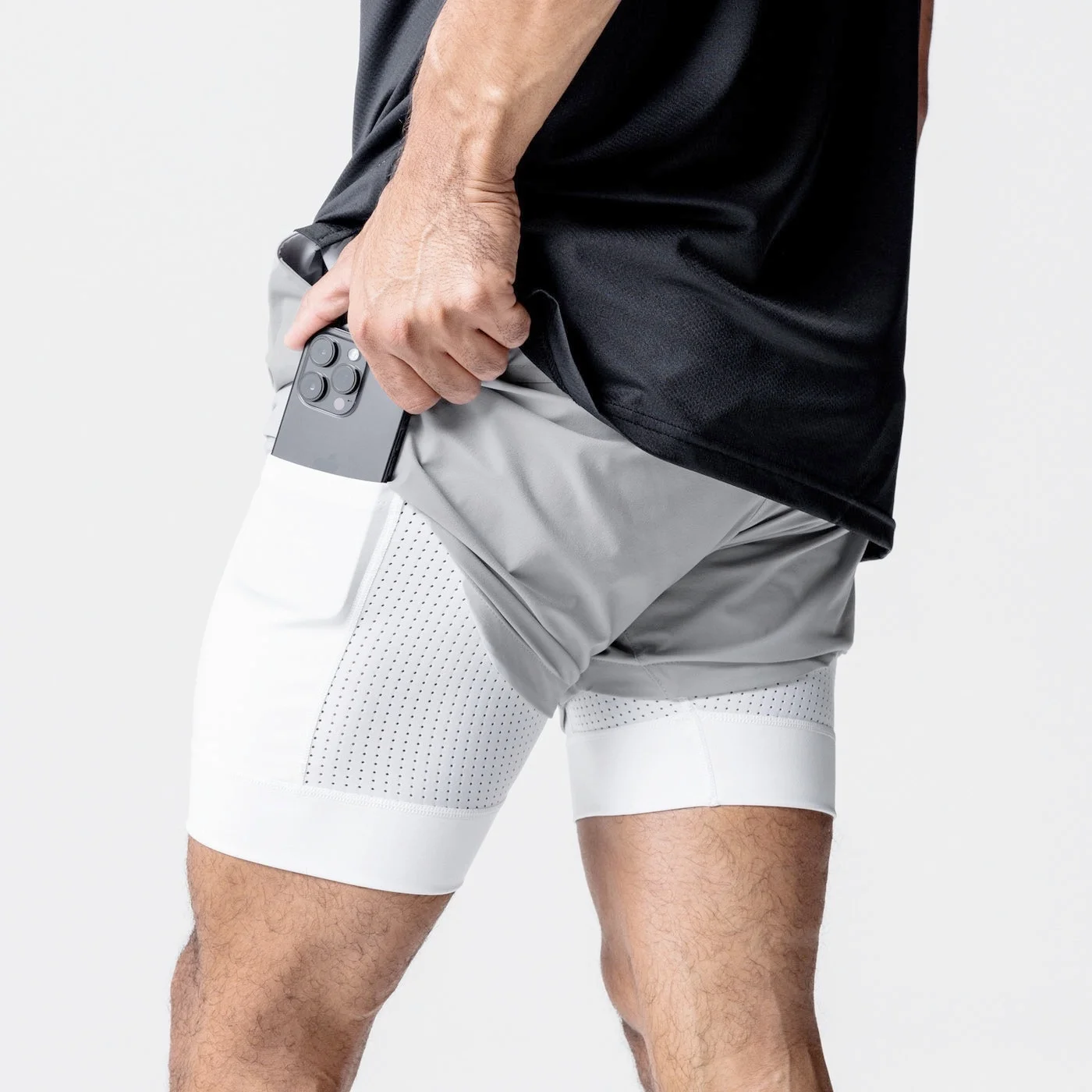 

Running Shorts Men Breathable Gyms Bodybuilding Workout Shorts Double Layer Beach Summer Shorts Male Fitness 2 In 1 Sport Shorts