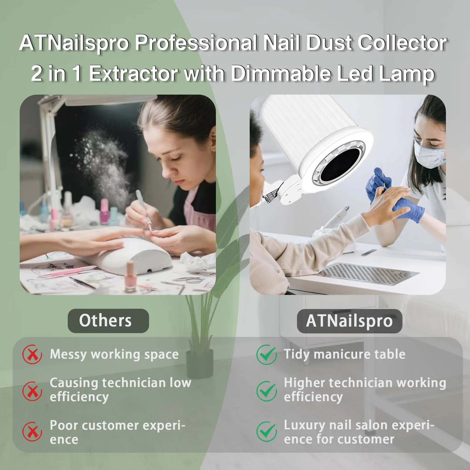 2028 SS قابلة لإعادة الاستخدام تصفية مسحوق علاج الأرجل النازع مانيكير باديكير هود مكنسة كهربائية العلوي مسمار مجمع الغبار لصالون