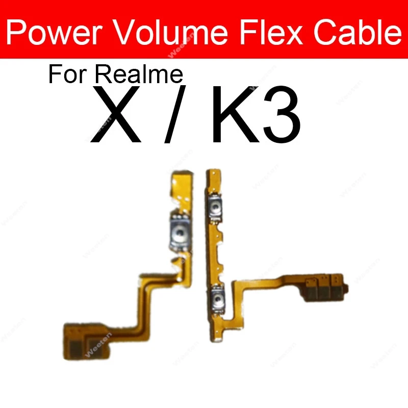Power Volume Flex Cable For Oppo Realme X XLite X2 X2Pro X3 Super Zoom X7 X7Pro Power Volume Side Key Button Flex Ribbon Repair