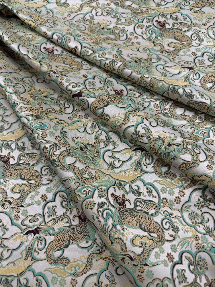 Jacquard Fabric Woven Brocade Chinese Top Vest Imitation Song Brocade Cloth for Apparel Sewing By The Meter Diy Material