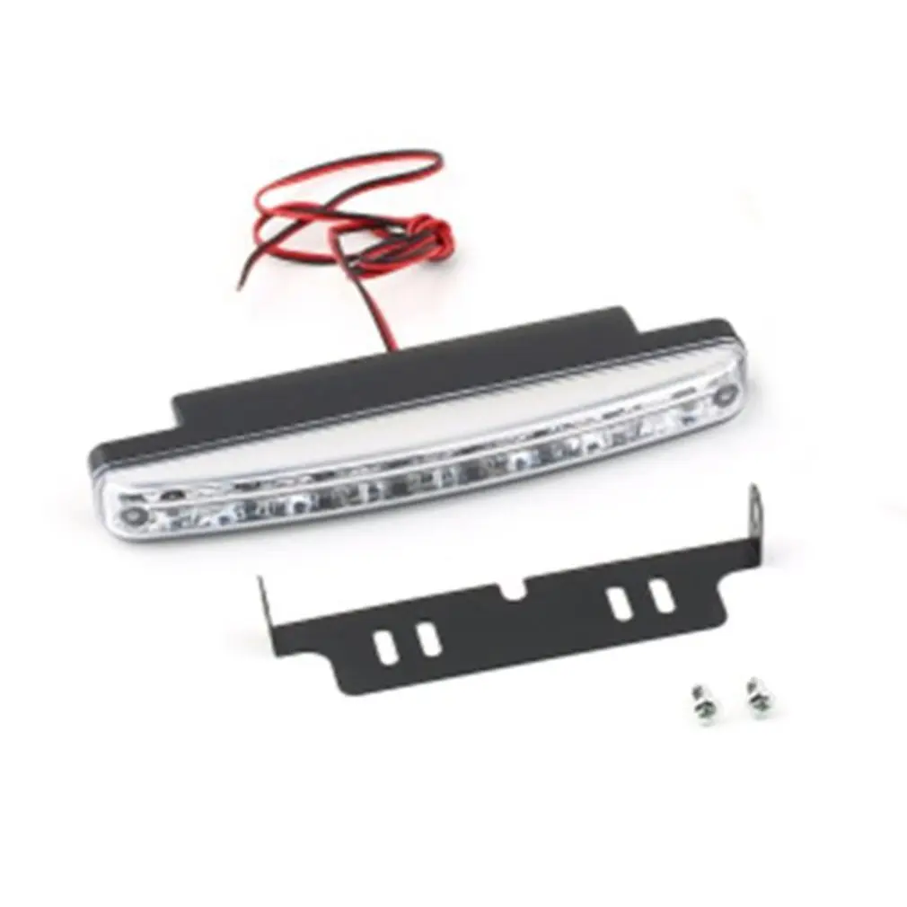 Luz de circulación diurna para coche, lámpara antiniebla Universal de 12V, 8LED, Blanca superbrillante, auxiliar