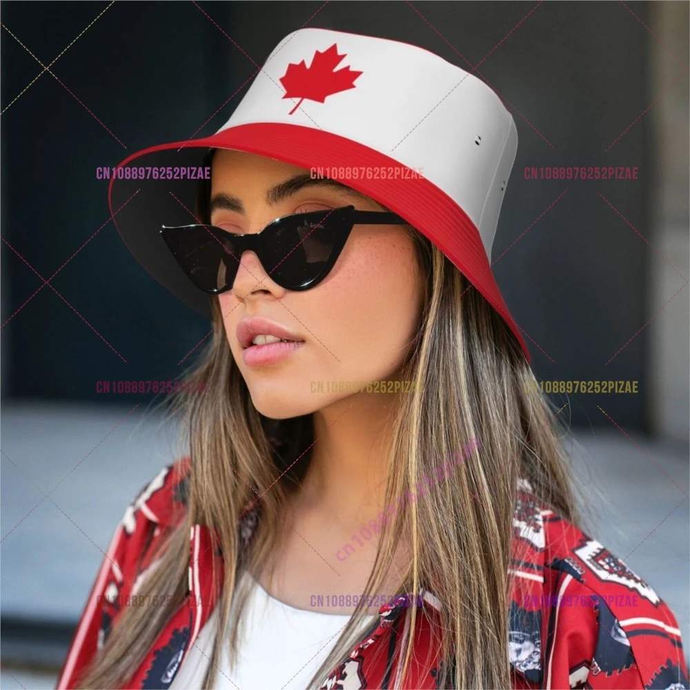 Canada 3D Flag Men Women Soccer Bucket Hat Outdoor Sun Protection Cap Breathable Mesh For Fisherman Camping Hiking