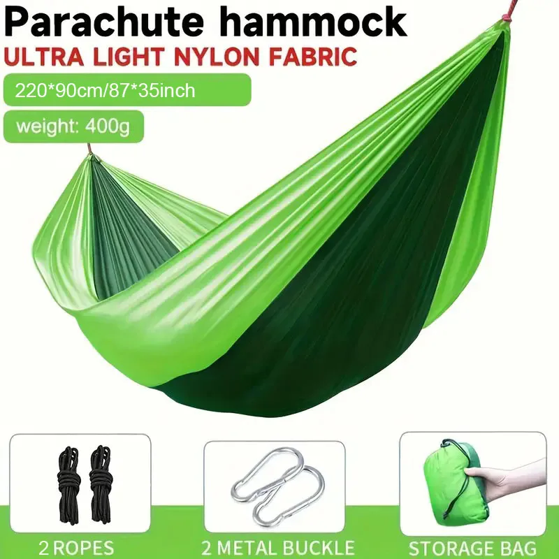 

Camping Hammock Single Portable Hammock with 2 Tree Straps and Storage Bag Ideal for Outdoor/Indoor Use Beach Camping Travel